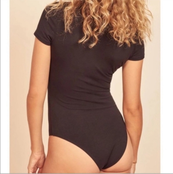 Reformation Leni black button down bodysuit - Picture 2 of 6